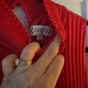 Nanette Lepore Red Pleated Top
